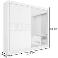 Guarda Roupa Titanium Ripado Cinamomo Off White 2 Portas 6 Gavetas D?doro - 3