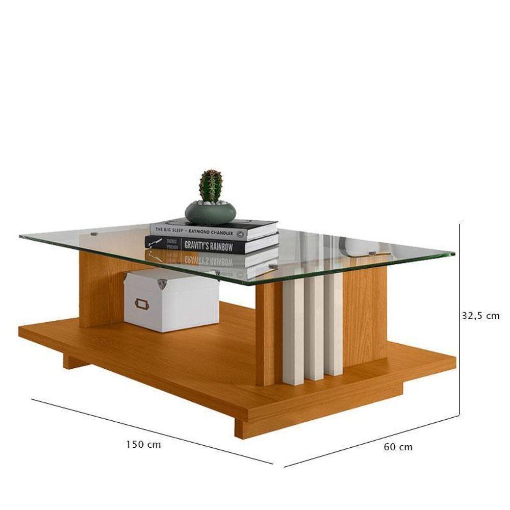 Estante Home Theater Suspenso íris Com Mesa De Centro Frizz Cinamomo Off White - Madetec - 5