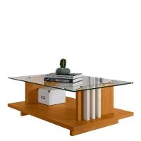 Estante Home Theater Suspenso íris Com Mesa De Centro Frizz Cinamomo Off White - Madetec