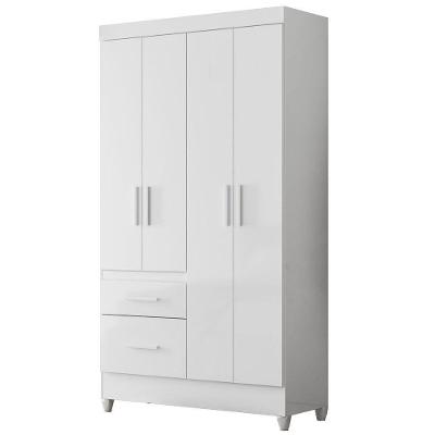 Guarda Roupa Solteiro Madri 4p 110 Cm Branco Flex Moval Branco Flex