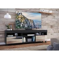 Rack Tv 65" Com Rodízios E Espelho 2 Portas Paris Multimóveis V3330 Preto Preto - 2
