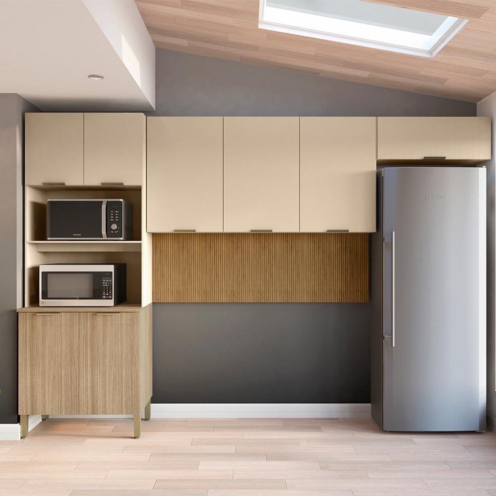 Cozinha 3 Pecas Glam 320 Cm Freijo Vanilla Cp Ripado Freijo Ktp - 7