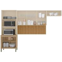 Cozinha 3 Pecas Glam 320 Cm Freijo Vanilla Cp Ripado Freijo Ktp - 3