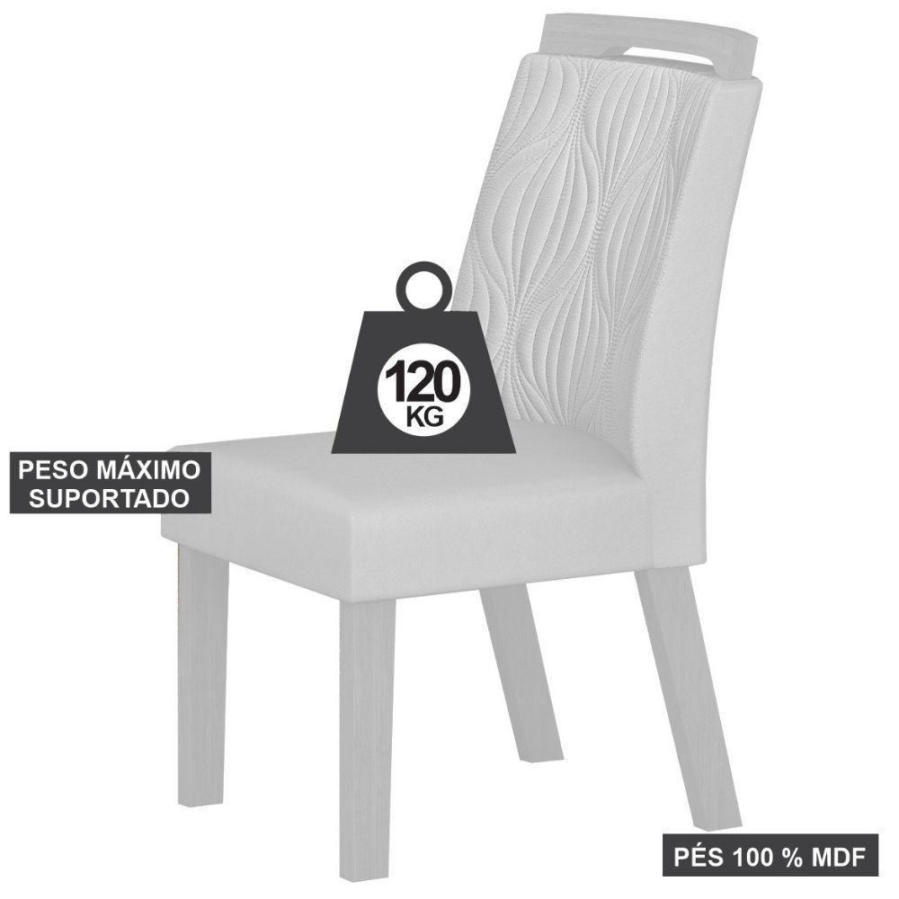 Conjunto 2 Cadeiras De Jantar Ilhéus Linho Cinza Pés Em Madeira Leifer Móveis - 5