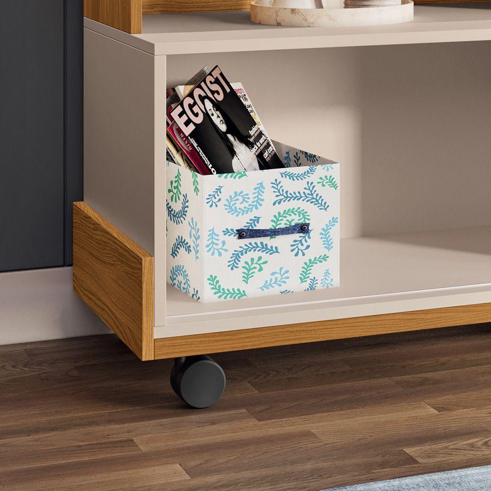 Painel Para Tv 50? Bancada Com Rodízio Karen Cinamomo-off White H01 - DRossi - 8