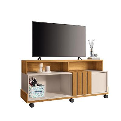 Painel Para Tv 50? Bancada Com Rodízio Karen Cinamomo-off White H01 - DRossi