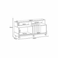 Painel Para Tv 50? Bancada Com Rodízio Karen Cinamomo-off White H01 - DRossi - 5