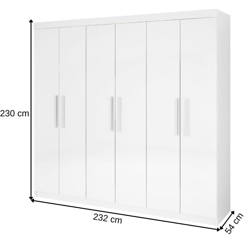 Guarda Roupa Leblon Castanho 6 Portas 4 Gavetas D?doro - 3