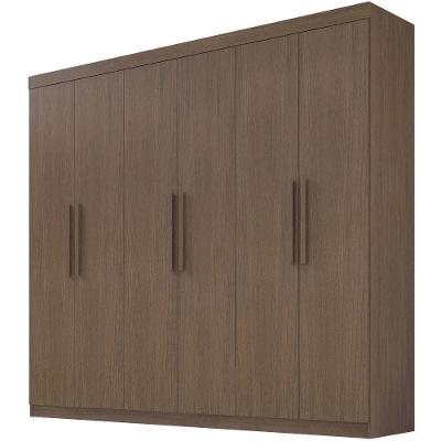 Guarda Roupa Leblon Castanho 6 Portas 4 Gavetas D?doro