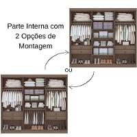 Guarda Roupa Leblon Castanho 6 Portas 4 Gavetas D?doro - 2