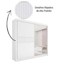 Guarda Roupa Titanium Ripado Branco 2 Portas 6 Gavetas D?doro