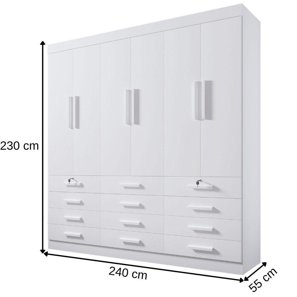 Guarda Roupa Mônaco Plus Castanho Linho 6 Portas 12 Gavetas D?doro - 3