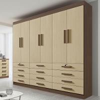 Guarda Roupa Mônaco Plus Castanho Linho 6 Portas 12 Gavetas D?doro - 2