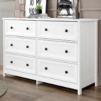 Comoda 6 Gavetas E 02 Mesas De Cabeceira 3 Gavetas Branco Dtall Branco - 2