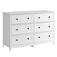 Comoda 6 Gavetas E 02 Mesas De Cabeceira 3 Gavetas Branco Dtall Branco - 6