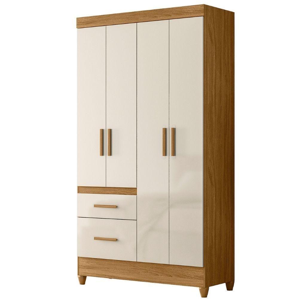 Guarda Roupa Solteiro Madri 4p 110 Cm Freijo Off White Moval - 1