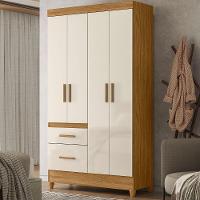 Guarda Roupa Solteiro Madri 4p 110 Cm Freijo Off White Moval - 2