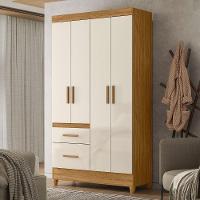 Guarda Roupa Solteiro Madri 4p 110 Cm Freijo Off White Moval - 7