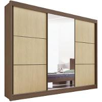 Guarda Roupa Los Angeles Castanho Linho 3 Portas 6 Gavetas D?doro - 1