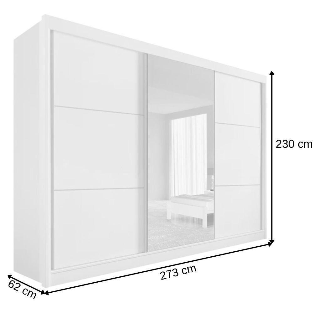 Guarda Roupa Los Angeles Cinamomo Off White 3 Portas 6 Gavetas D?doro - 3