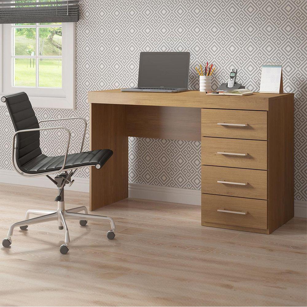 Mesa Escritório 0711 Com 4 Gavetas 120x75cm Mdp Menu Móveis Carvalho - 2