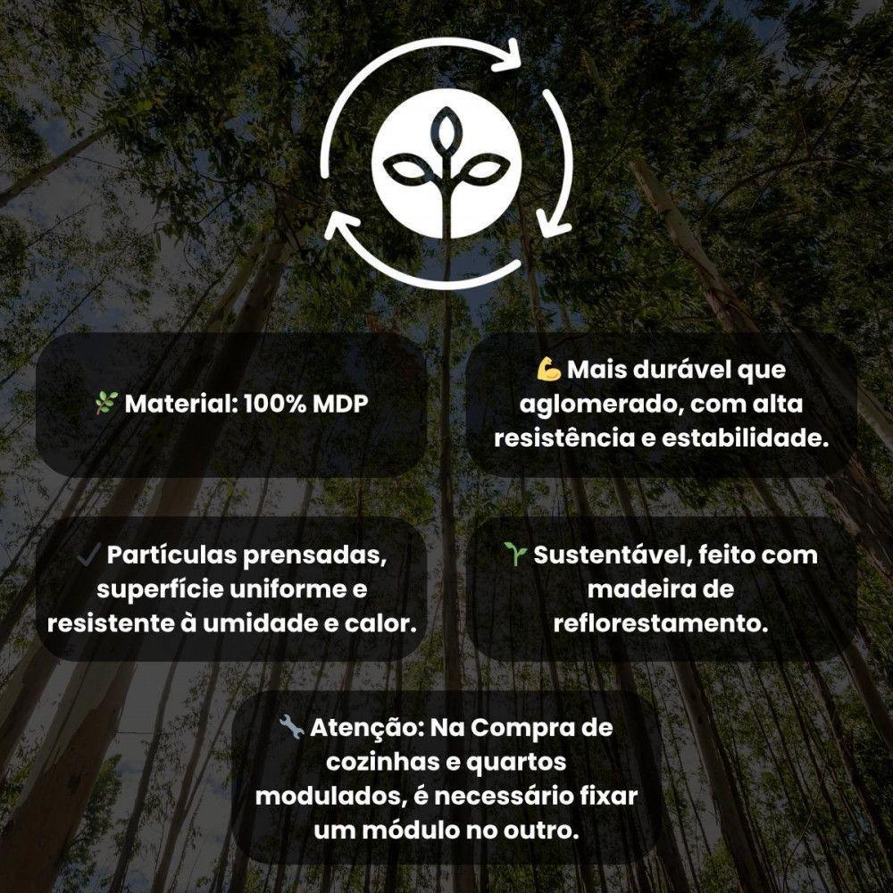 Armário Cozinha Completo Sabrina 6pçs. Mdp Menu Móveis Preto - 6