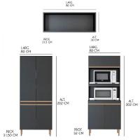 Armário Cozinha Completo Sabrina 6pçs. Mdp Menu Móveis Preto - 5