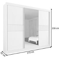 Guarda Roupa Los Angeles Ripado Castanho Linho 3 Portas 6 Gavetas D?doro - 3