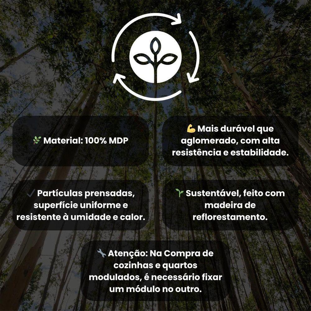 Cozinha Compacta Balcão Pia Kitnet 160x202 3 Pçs Menu Móveis Preto - 3