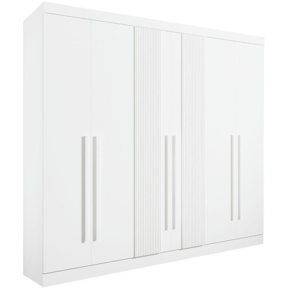 Guarda Roupa Da Vinci Plus Ripado Branco 6 Portas 6 Gavetas D?doro - 6