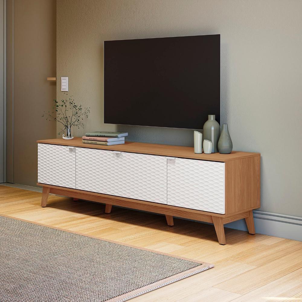 Rack Kappesberg 3 Portas 3d Canela-branco 180cm - 1