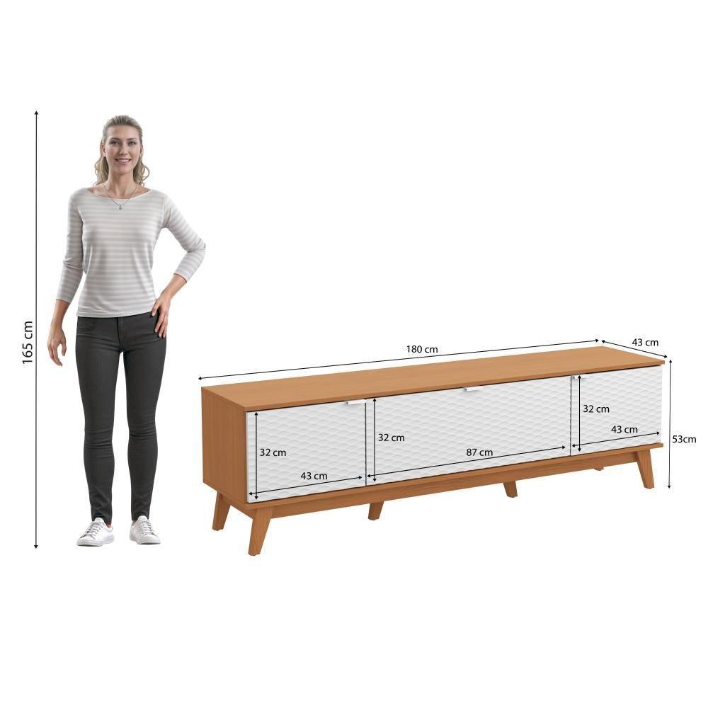 Rack Kappesberg 3 Portas 3d Canela-branco 180cm - 3