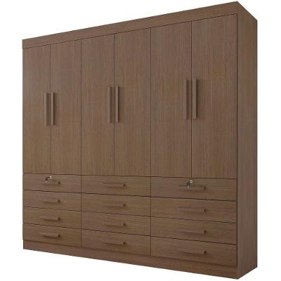 Guarda Roupa Mônaco Plus Castanho 6 Portas 12 Gavetas D?doro