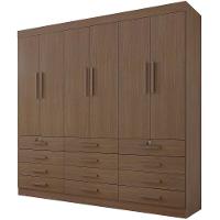 Guarda Roupa Mônaco Plus Castanho 6 Portas 12 Gavetas D?doro - 1