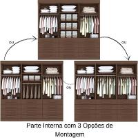 Guarda Roupa Mônaco Plus Castanho 6 Portas 12 Gavetas D?doro - 2