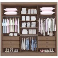 Guarda Roupa Cristal Castanho Off White 3 Portas 6 Gavetas D?doro - 2