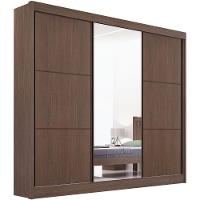 Guarda Roupa Cristal Castanho Off White 3 Portas 6 Gavetas D?doro - 5