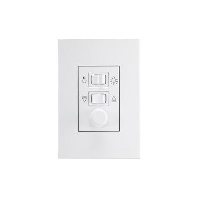 Controle De Ventilador Margirius Sleek Com Dimmer Com Placa 4x2 Branco Bivolt