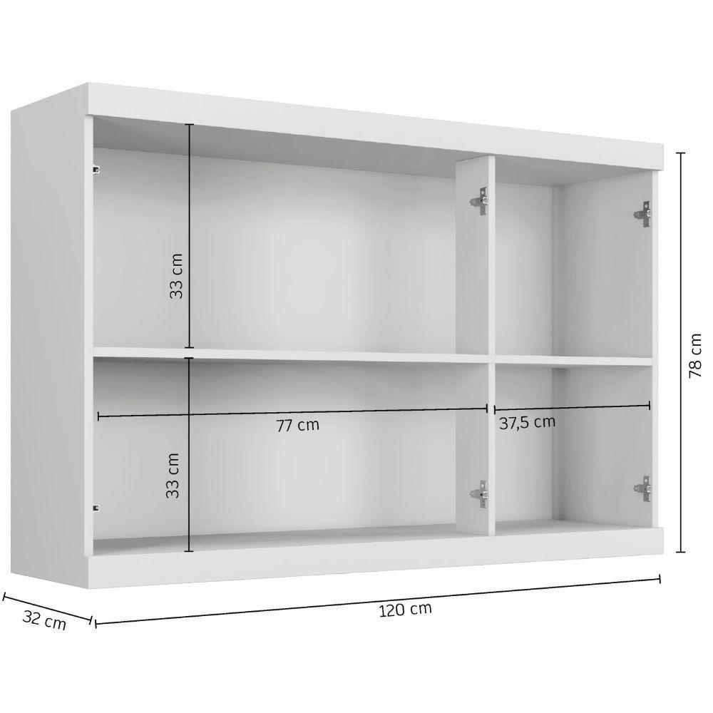 Armário Aéreo Talismã 3 Portas Branco Arte Móveis - 3