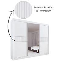 Guarda Roupa Los Angeles Ripado Branco 3 Portas 6 Gavetas D?doro