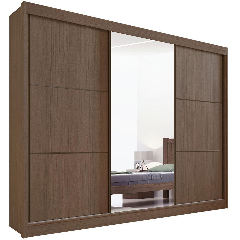 Guarda Roupa Los Angeles Castanho Off White 3 Portas 6 Gavetas D?doro - 5