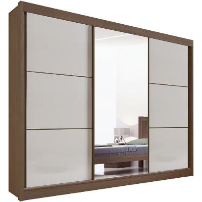 Guarda Roupa Los Angeles Castanho Off White 3 Portas 6 Gavetas D?doro