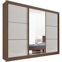 Guarda Roupa Los Angeles Castanho Off White 3 Portas 6 Gavetas D?doro - 1