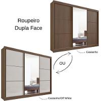 Guarda Roupa Los Angeles Castanho Off White 3 Portas 6 Gavetas D?doro