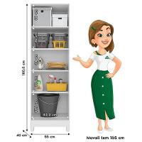 Guarda Roupa Com Espelho Infantil Sobral Com Cômoda Vênus Com Pés E Armário Multiuso New íris Branco Brilho – Moval - 10