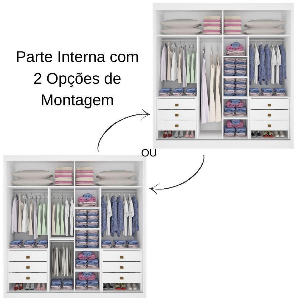 Guarda Roupa Las Vegas Branco 2 Portas 6 Gavetas D?doro - 2