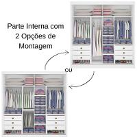 Guarda Roupa Las Vegas Branco 2 Portas 6 Gavetas D?doro - 2