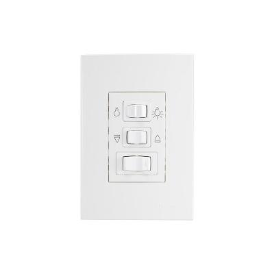 Controle De Ventilador Margirius Sleek 3 Velocidades Com Placa 4x2 Branco 220v