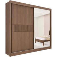 Guarda Roupa Titanium Ripado Castanho Off White 2 Portas 6 Gavetas D?doro - 5