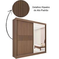 Guarda Roupa Titanium Ripado Castanho Off White 2 Portas 6 Gavetas D?doro - 7